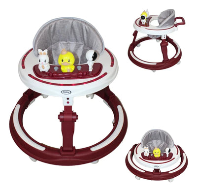 Andadera Para Bebe 3 En 1 Musical Con Luces Rojo ibaby
