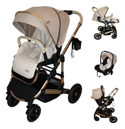 Carriola 4 en 1 Reversible Con Portabebe Alessia - Beige - iBaby