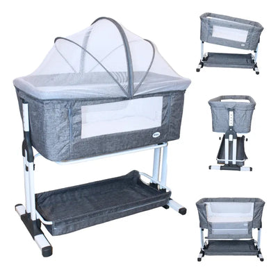 Cuna Colecho Antireflujo Con Mosquitero Calcata - Gris - Ibaby