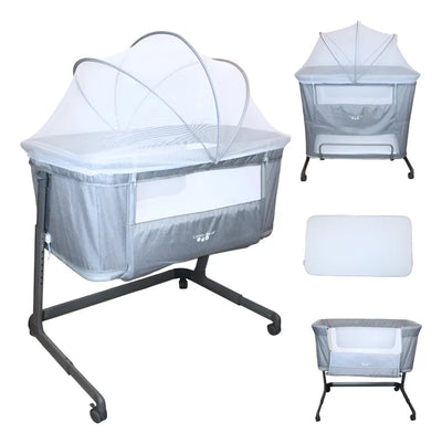 Colecho Cuna Moises Para Bebe 2 Niveles P965m - Gris - Confety World