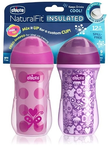 Set Vaso Entrenador con Boquilla Aislante 9 onzas - Rosa Chicco