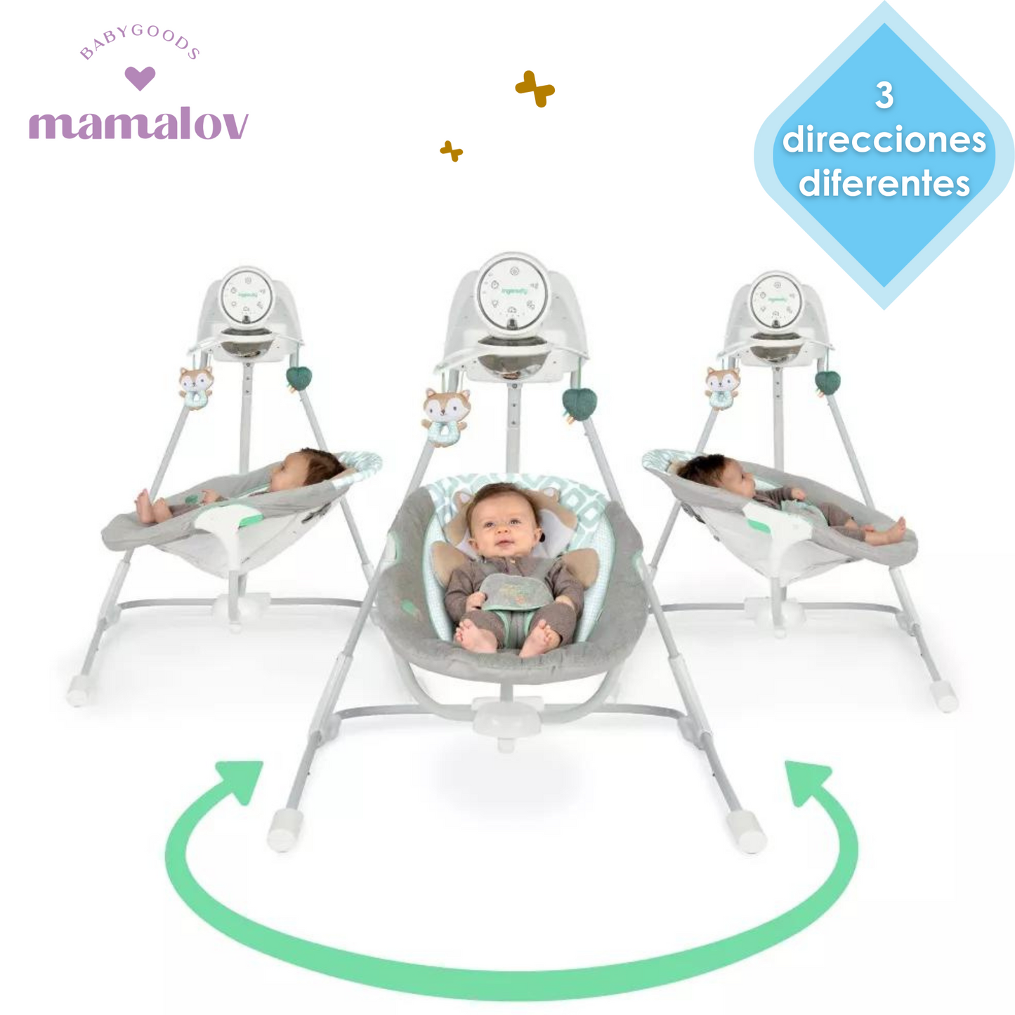 Columpio Bouncer 2 En 1 Inlighten 13098 Kitt- Gris - Ingenuity