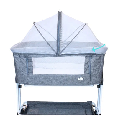 Cuna Colecho Antireflujo Con Mosquitero Calcata - Gris - Ibaby