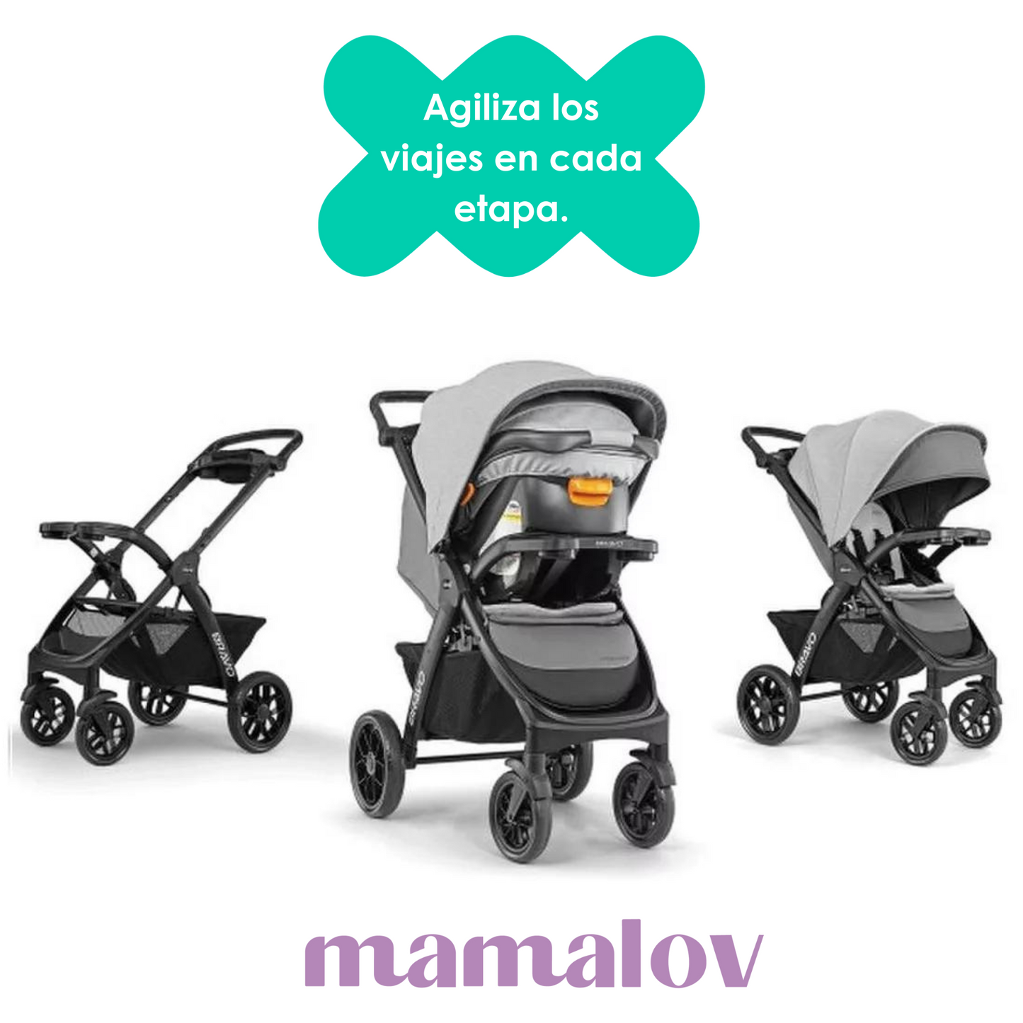 Carriola Travel System Bravo LE Trio - Driftwood Chicco