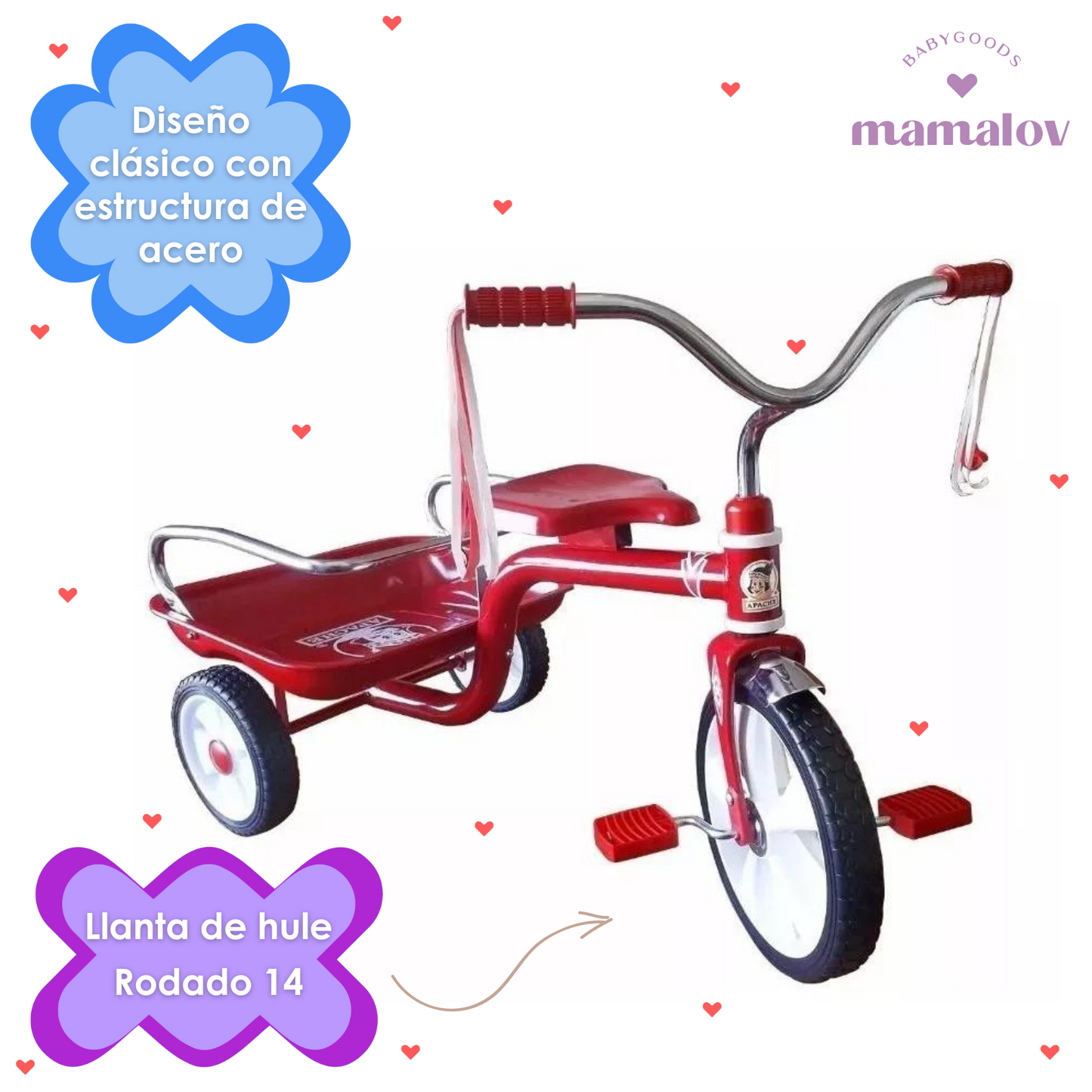 Triciclo con Caja y Barandal Niño - 0302 Apache
