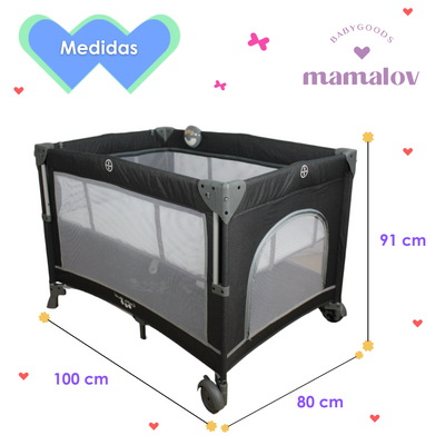 Cuna De Viaje Para Bebé Colecho Con Mosquitero Ts001 - Negro - Confety World