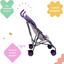 Carriola De Baston Plegable Ligera - Lila - Parents Choice