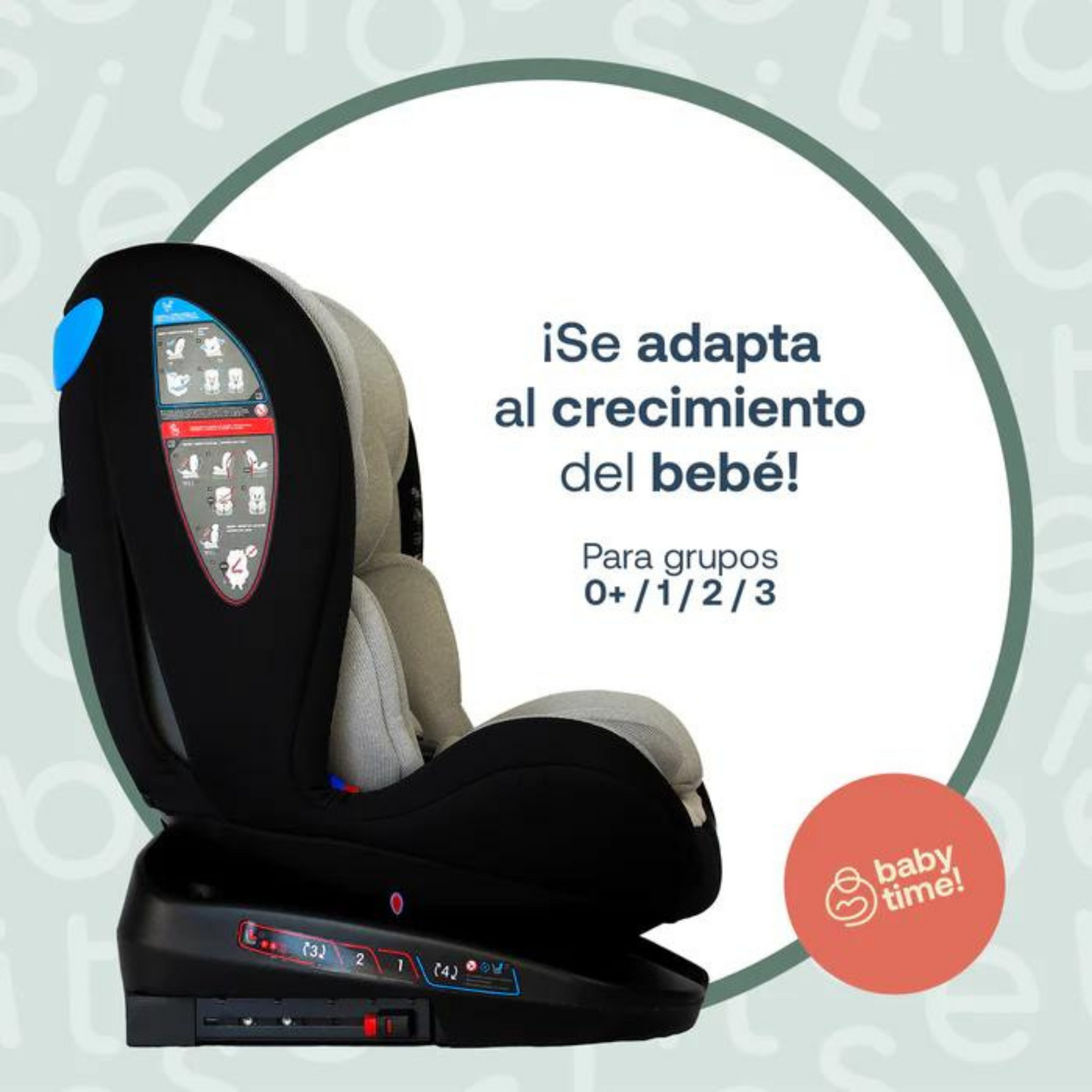 Autoasiento Para Carro Isofix Saturno Gris - Bebesit