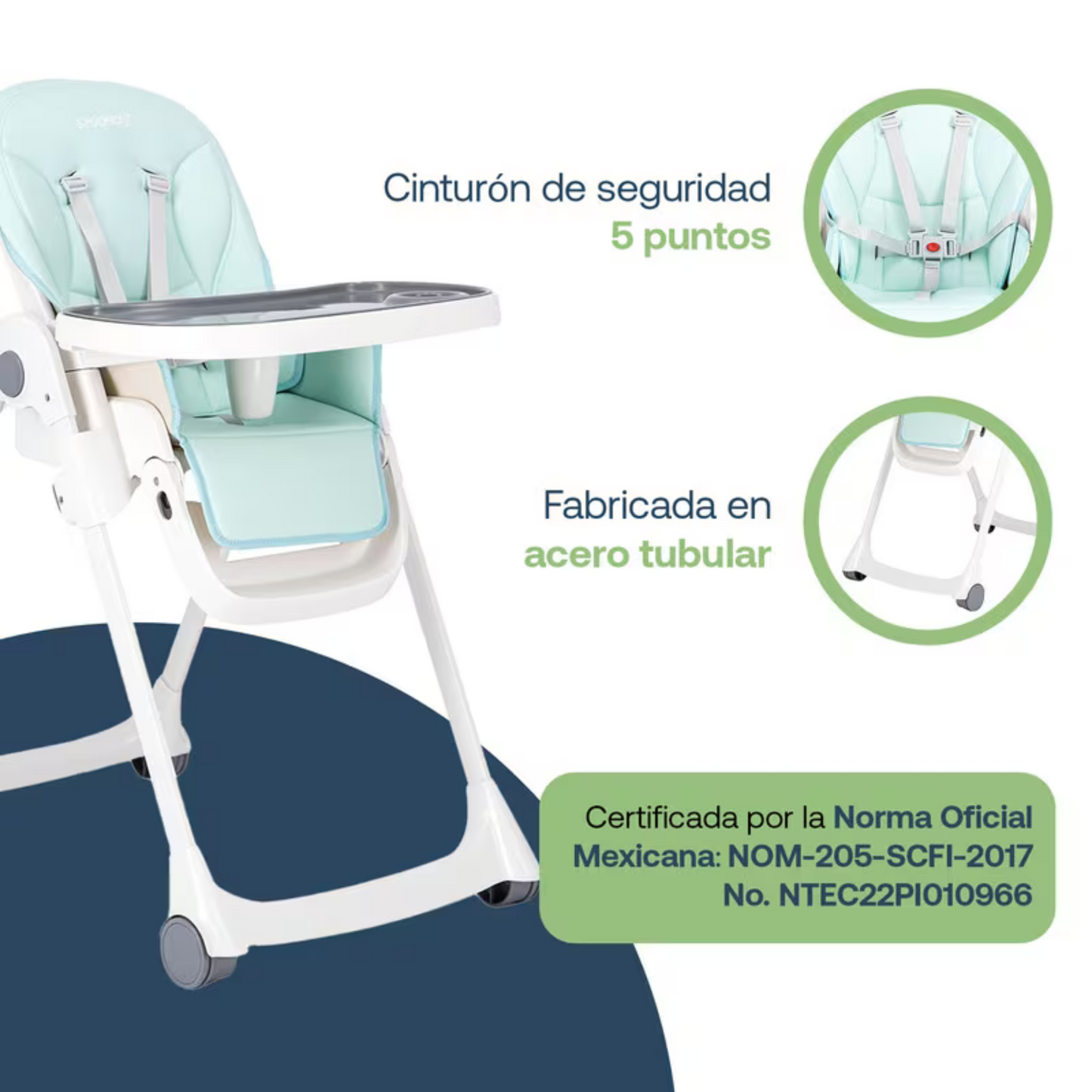 Silla Periquera Snack Para Bebé - Celeste - Bebesit