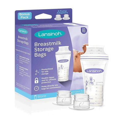 Set de 50 Bolsas Almacenadoras + Adaptador de Extractor Lansinoh