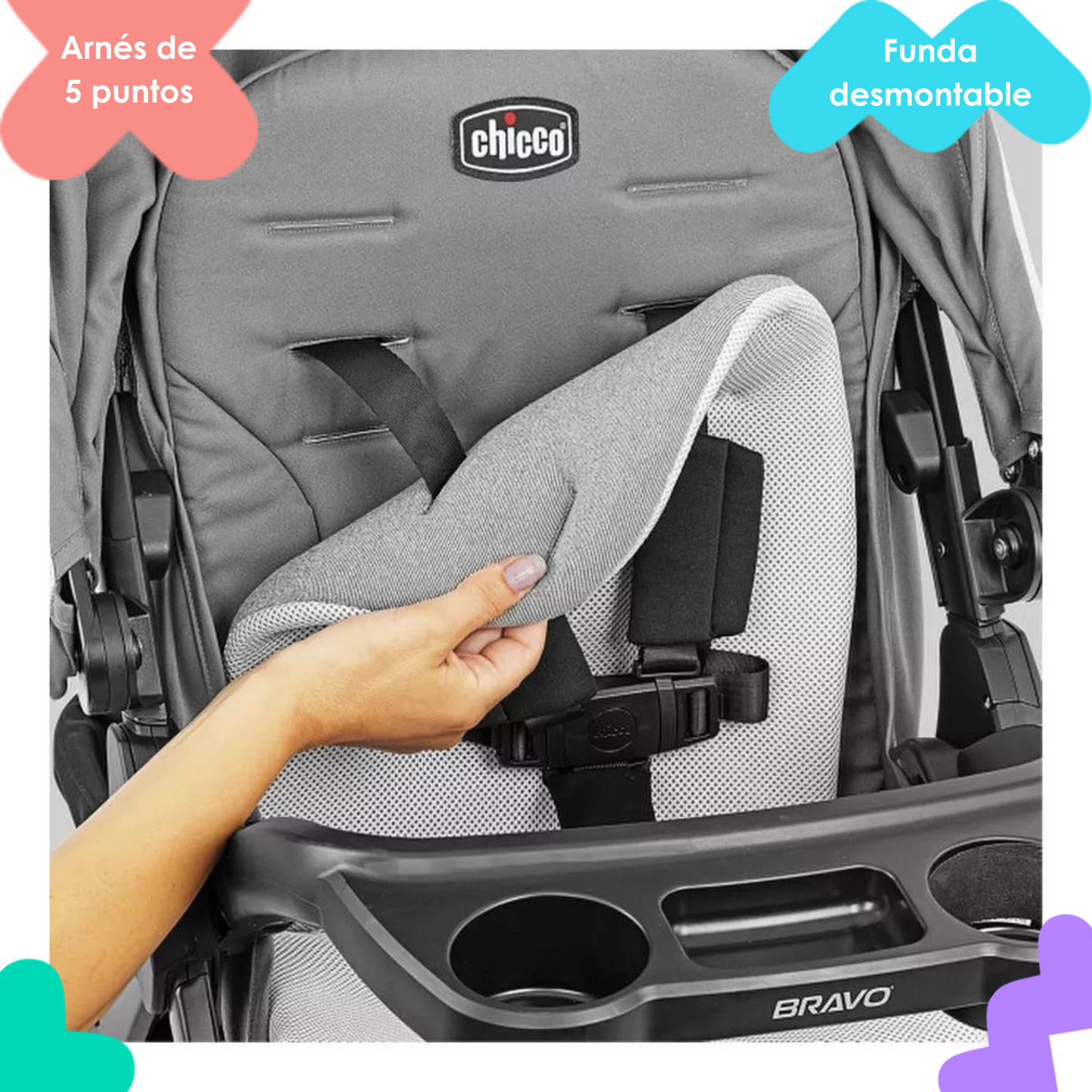 Carriola Travel System Bravo LE Trio - Driftwood Chicco