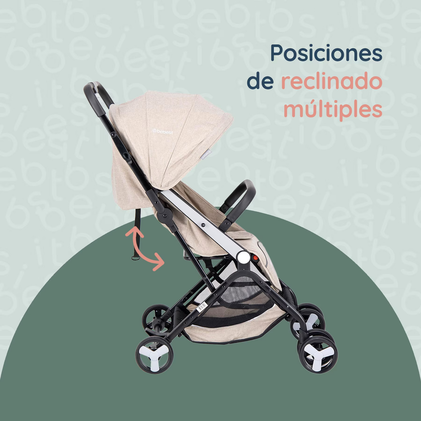 Carriola Para Bebé Plegado Compacto Flex - Beige - Bebesit