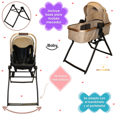 Carriola 6 En1 | Mecedora | Autoasiento | Amalfi - Beige - Ibaby