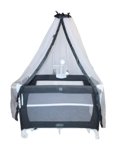 Cuna Corral Colecho Y Mecedora 4 en 1 Lome Con Velo - Negro - Ibaby