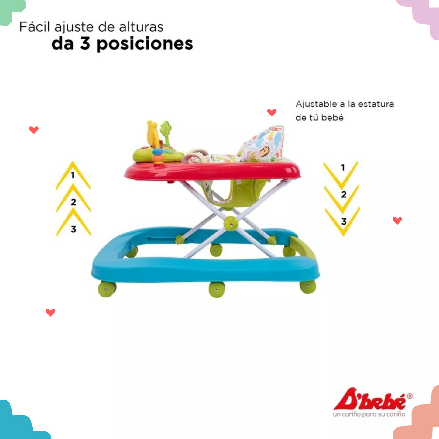 Andadera Jungle 2 en 1 Rojo D´bebe 81Rojo