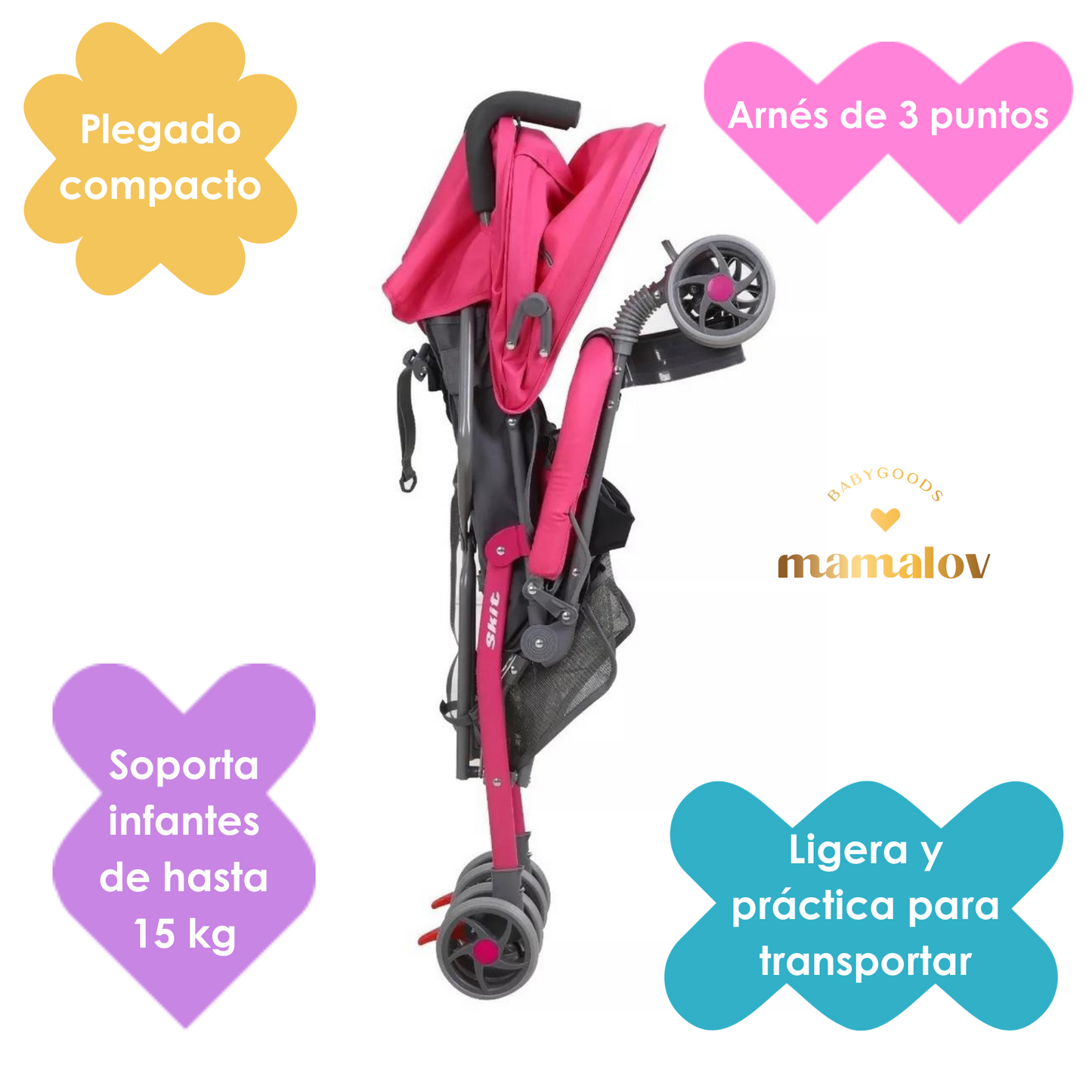 Carriola de Baston Skit Llama - Unicornio -Rosa  FL801 LMA Infanti