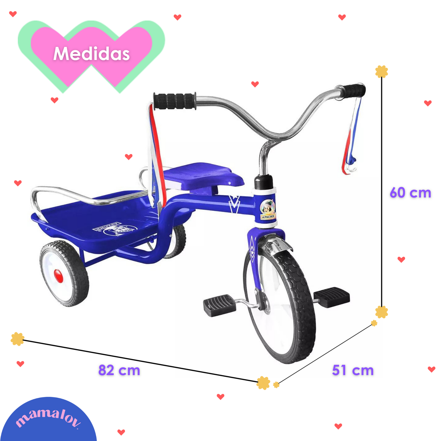 Triciclo con Caja y Barandal Niño - 0302 Apache