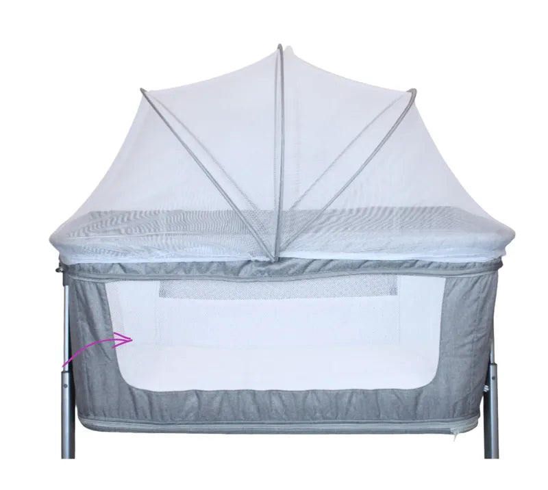 Colecho Cuna Moises Para Bebe 2 Niveles P965m - Gris - Confety World