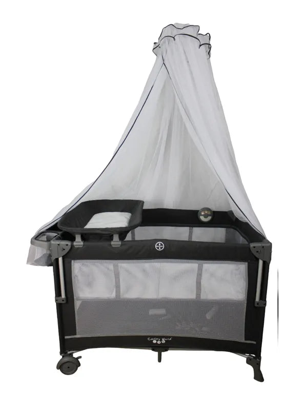 Cuna De Viaje Para Bebe Colecho Con Mosquitero Ts001 - Negro - Confety World