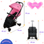 Carriola Para Bebés Plegado Tipo Maleta Viajera Maggie - Rosa - Confety