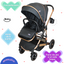 Carriola 4 en 1 Reversible Con Portabebé Alessia - Negro - iBaby
