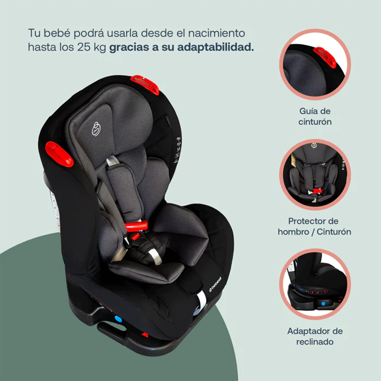 Autoasiento Aries Negro Bebesit