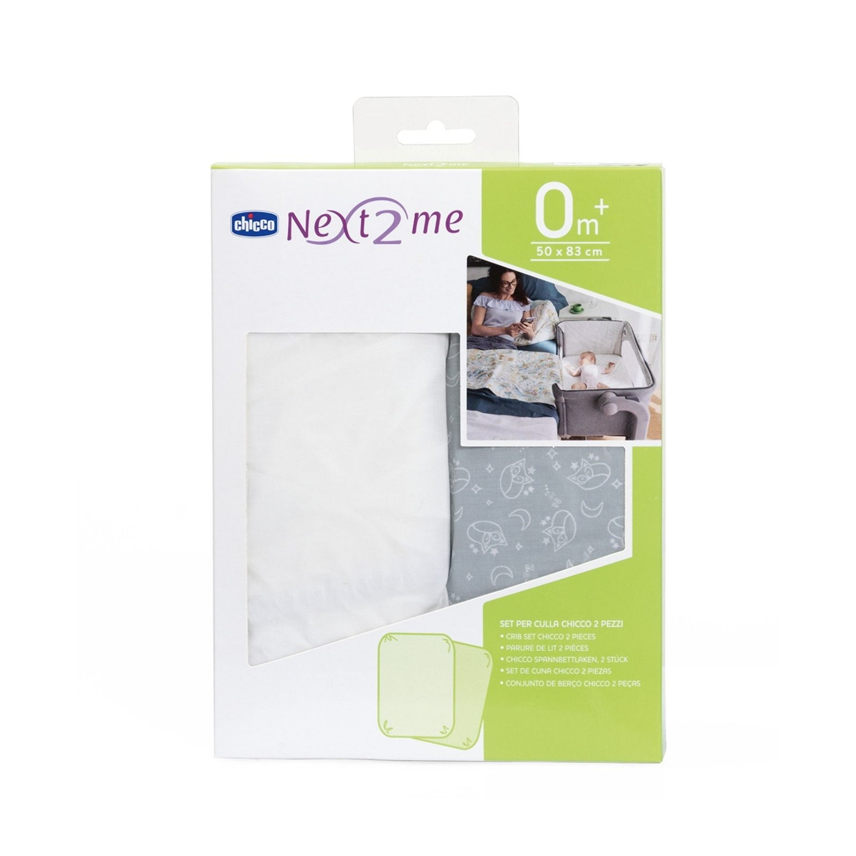 Set 2 Sabanas Bajeras Para Minicuna 50x85 - Grey Fox 4221 Chicco