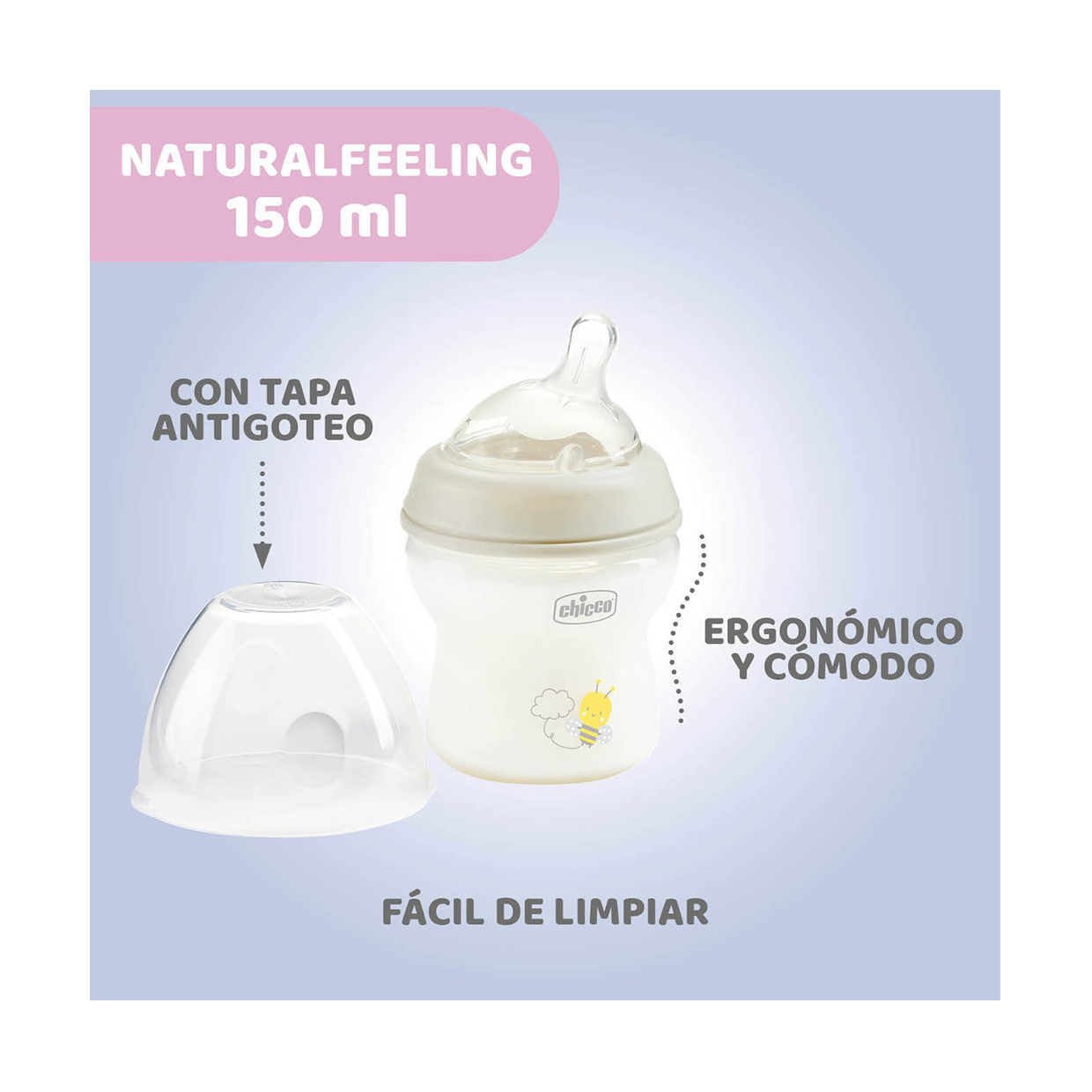 Biberon Natural Feeling 150ml - Azul 5362 Chicco