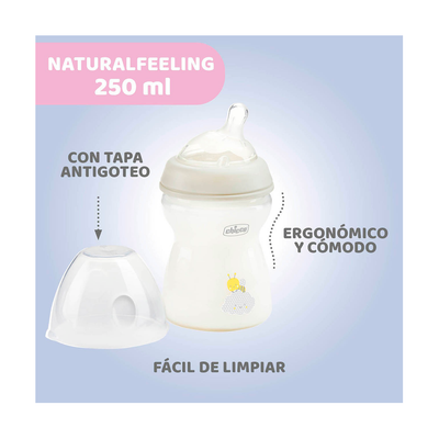 Biberon Natural Feeling 250ml - Azul 5364 Chicco