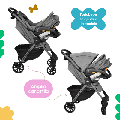 Carriola Travel System Mini Bravo Plus Slate Chicco