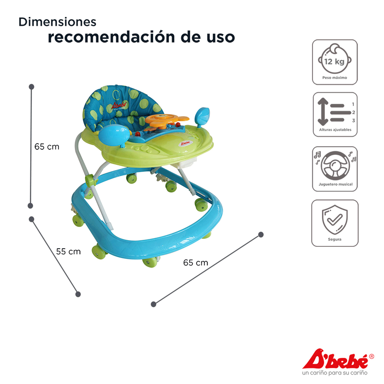 Andadera Picola - Azul/Verde 76AZUL D Bebe