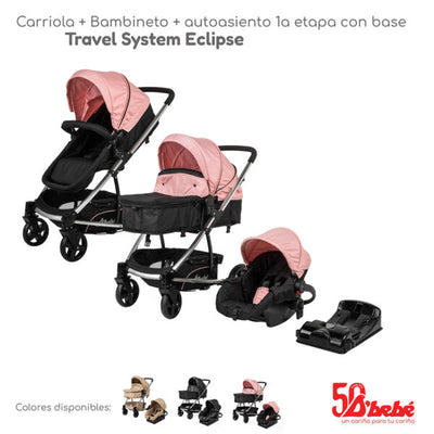 Carriola D´bebé Travel System Eclipse Rosa