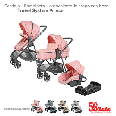 Carriola D´bebé Travel System Prince Rosa