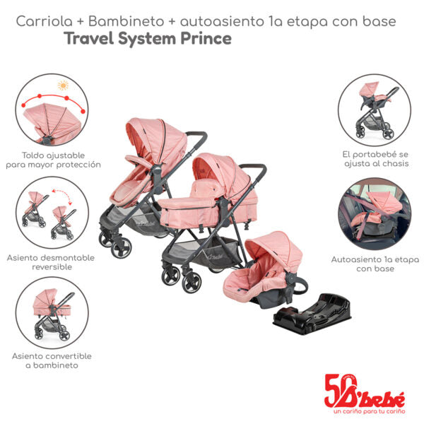 Carriola DǾ¶®beb޸ Travel System Prince Rosa