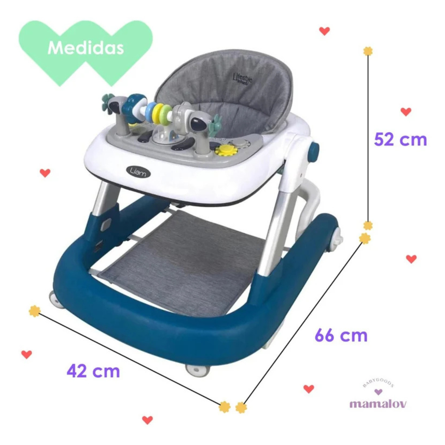 Andadera Para Bebé 3 En 1 Liam Lifestyle By Infanti Turquesa