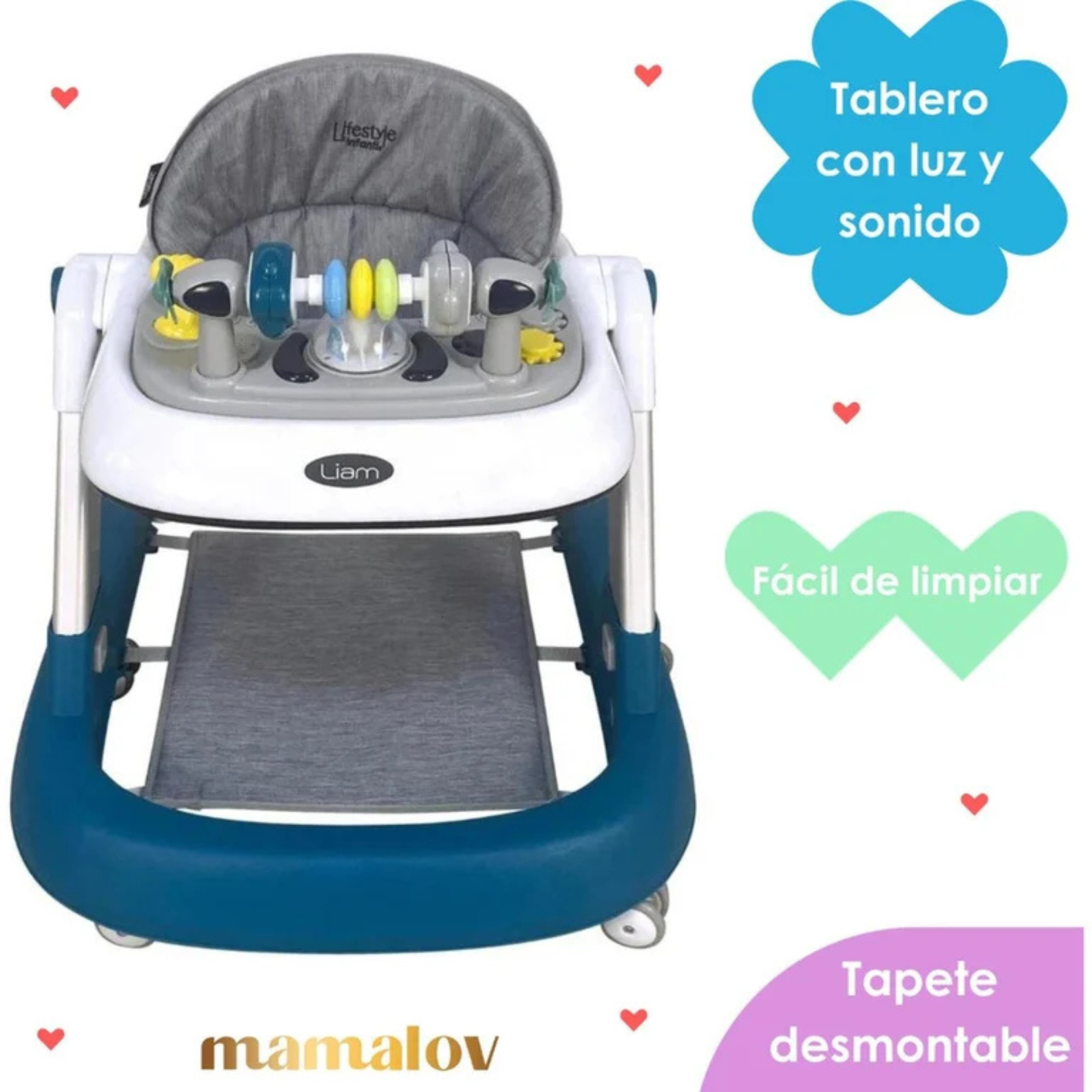 Andadera Para Bebé 3 En 1 Liam Lifestyle By Infanti Turquesa