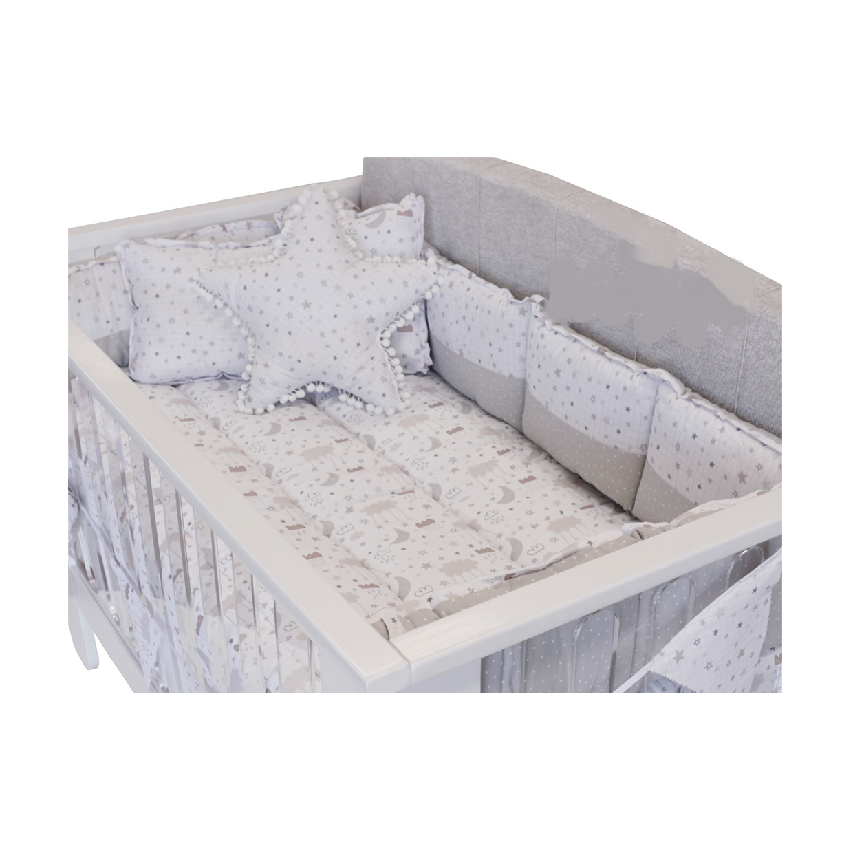 Edredon para Cuna Corral Lluvia 70*100 - Gris Dinfantiti