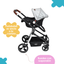 Carriola Travel System 4 en 1 Aston Gold Silver Bubbles Infanti