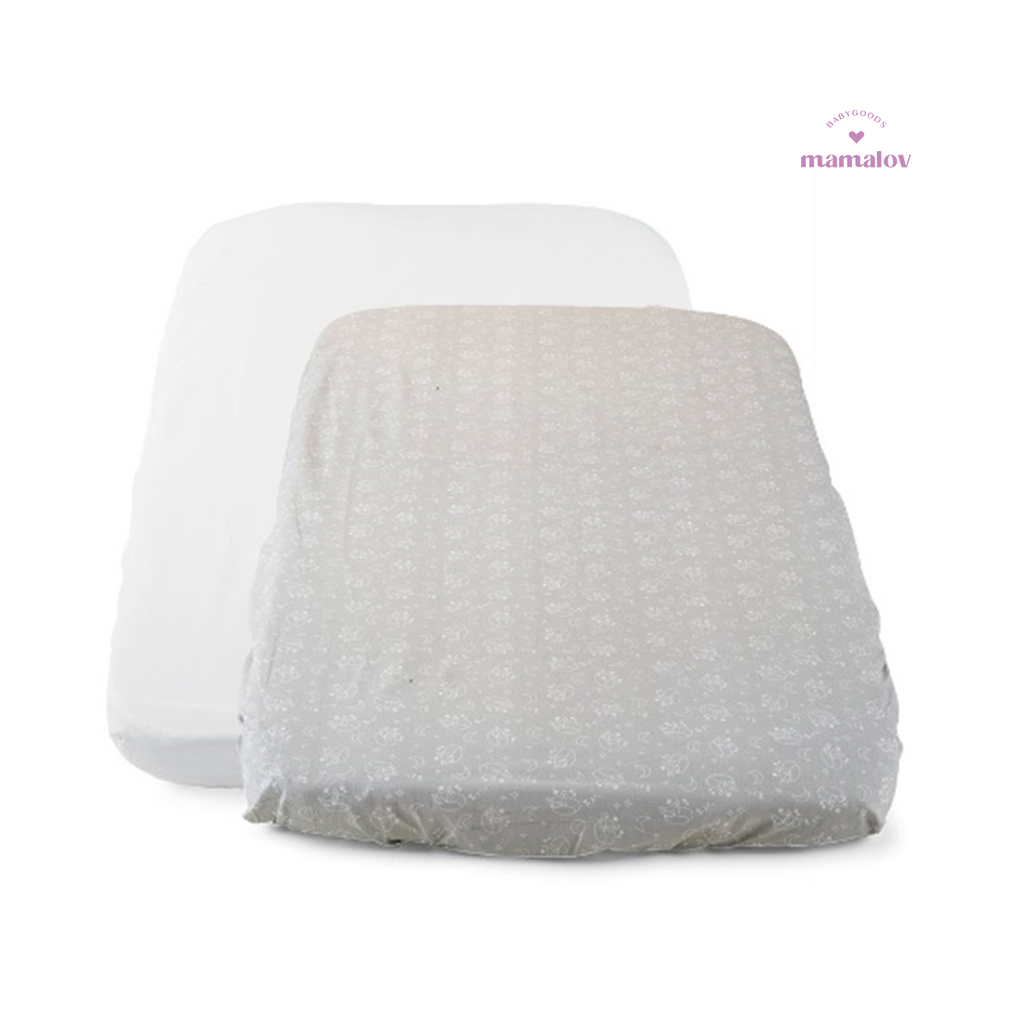 Set 2 Sabanas Bajeras Para Minicuna 50x85 - Grey Fox 4221 Chicco