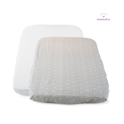 Set 2 Sabanas Bajeras Para Minicuna 50x85 - Grey Fox 4221 Chicco