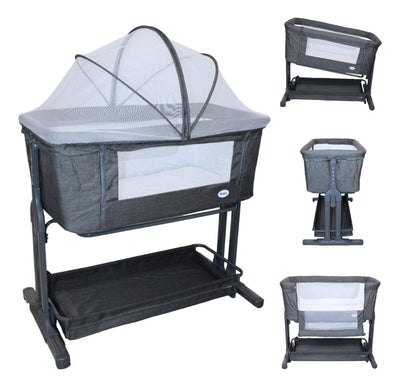 Cuna Colecho Antireflujo Con Mosquitero Calcata - Gris - Ibaby
