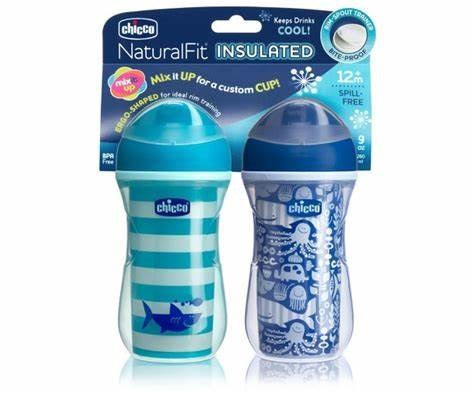 Set Vaso Entrenador con Boquilla Aislante 9 onzas - Azul Chicco
