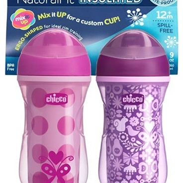 Set Vaso Entrenador con Boquilla Aislante 9 onzas - Rosa Chicco