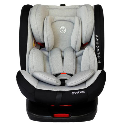 Autoasiento Para Carro Isofix Saturno Gris - Bebesit