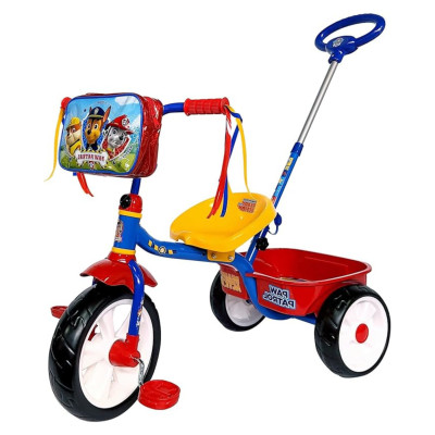 Triciclo Para Niño Paw Patrol Con Barra Empuje - Azul - Apache