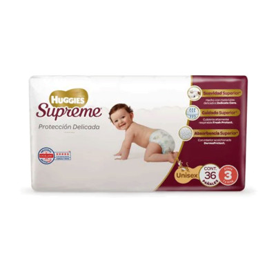 PAÑAL HUGGIES SUPREME ETAPA 3 UNISEX 36 PIEZAS