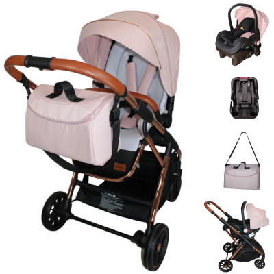 Carriola 4 En 1 Con Base Para Autoasiento Borah - Rosa - Ibaby