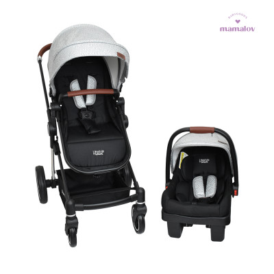 Carriola Travel System 4 en 1 Aston Gold Silver Bubbles Infanti