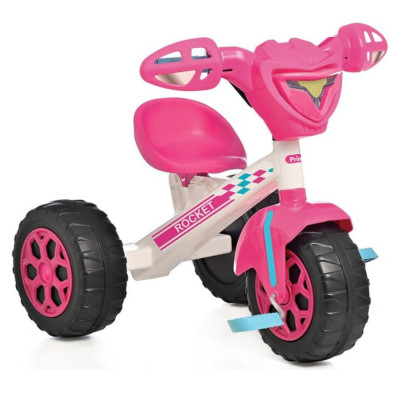 Triciclo Para Niña Rocket Girl - Blanco y Rosa - Prinsel