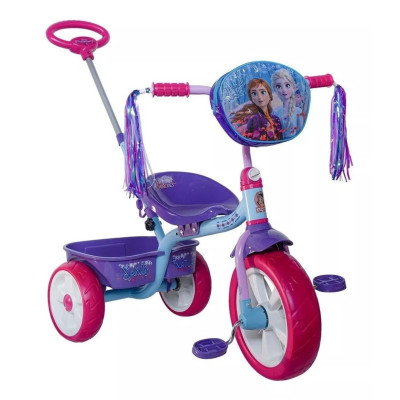 Triciclo Para Niño Frozen Con Barra Empuje - Rosa - Apache